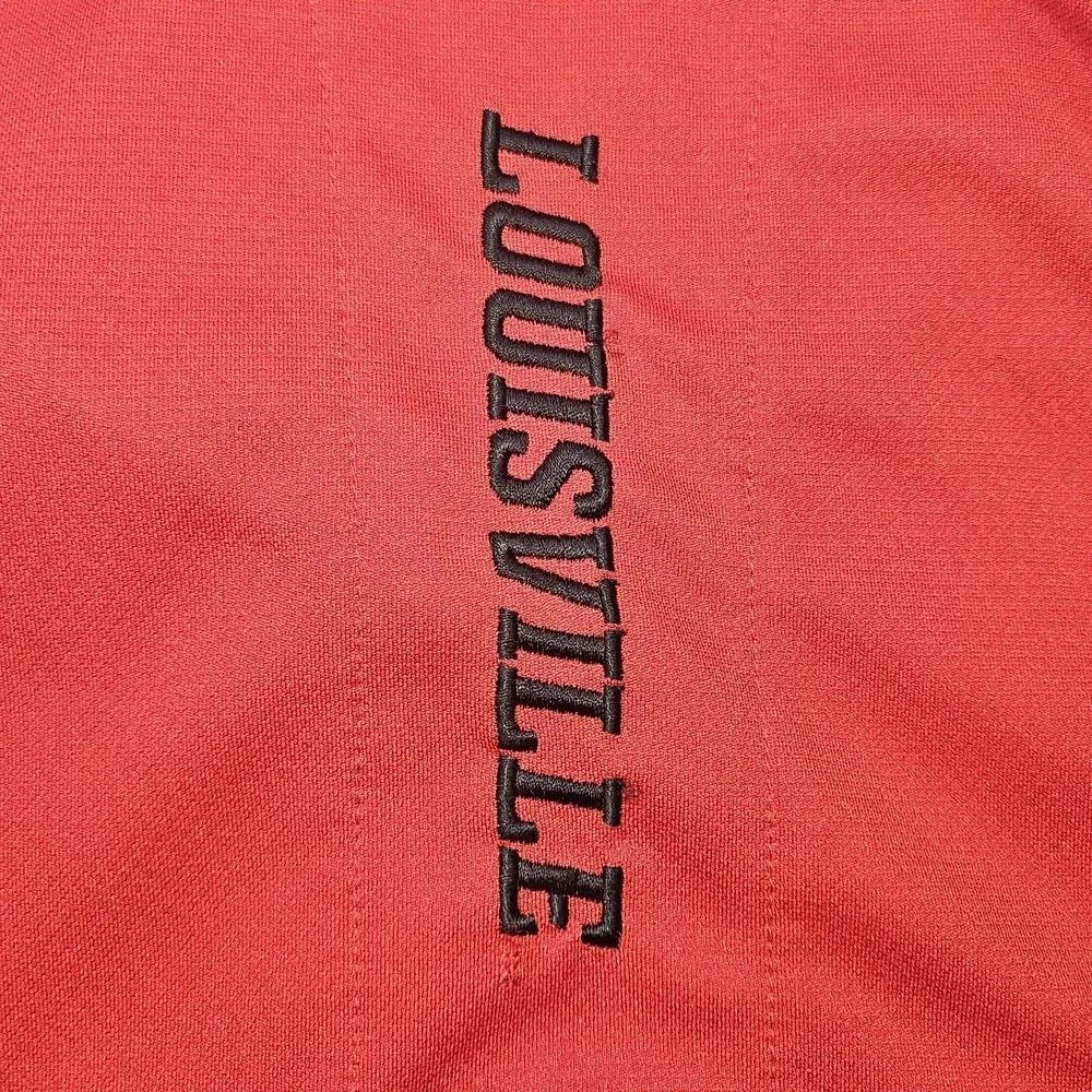 ADIDAS Louisville Cardinals Polo Shirt Large Red Black Climalite